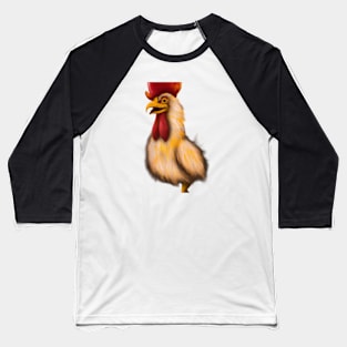 Cute Rooster Drawing Baseball T-Shirt